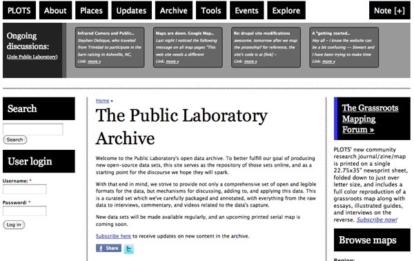 Public Laboratory Archive Page