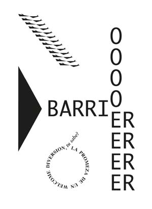BarrioBarrier -a concrete poem / banner by Edwin Torres